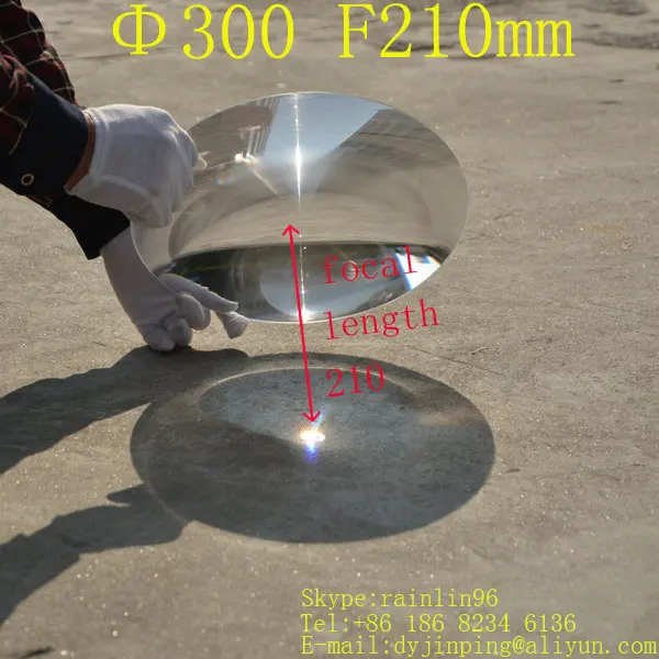 Diameter 300 mm Focal length 210mm, PMMA  optical Fresnel Lens , Solar concentrator, High light condenser,convex  lenses