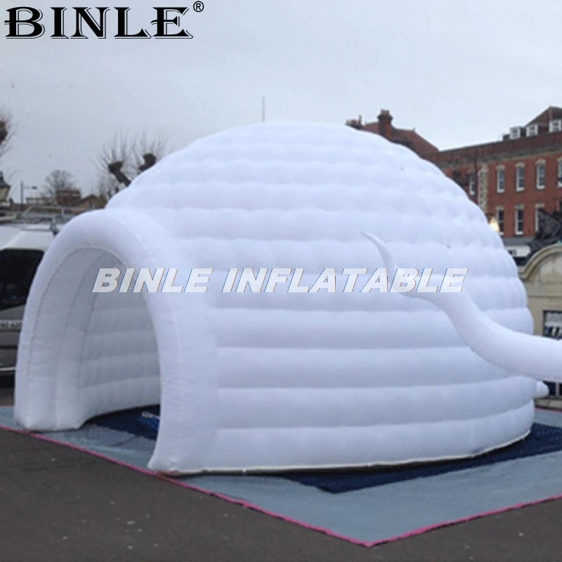 Popular White Disco LED Lighting Inflatable Igloo Dome Tent For Party Events