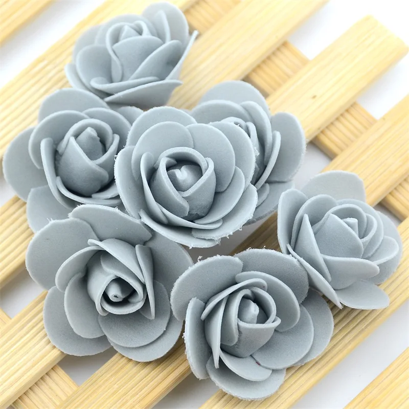 500pcs Mini Artificial PE Foam Rose Flower Head About 3.0cm For Handmade DIY Wedding Home Decoration Party Supplies Wreath Craft