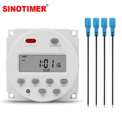 CN101A 5V 12V 24V 110V 220V Digital Timer Switch 7 Days Weekly Programmable Time Relay Programmer Built-in Rechargeable Battery