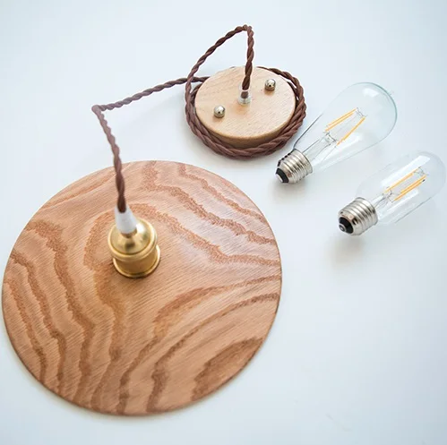 

Wood LED Hanging Lamp Nordic Industrial Vintage Pendant Light Fixtures Home Lighting Hand Made Hanglampen Luminaire Suspendu