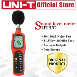 UNIT UT352 Sound Lever Meter Easy To Carry Noise 30~130db Max/min Lcd Backlight High Alarm Data Logging