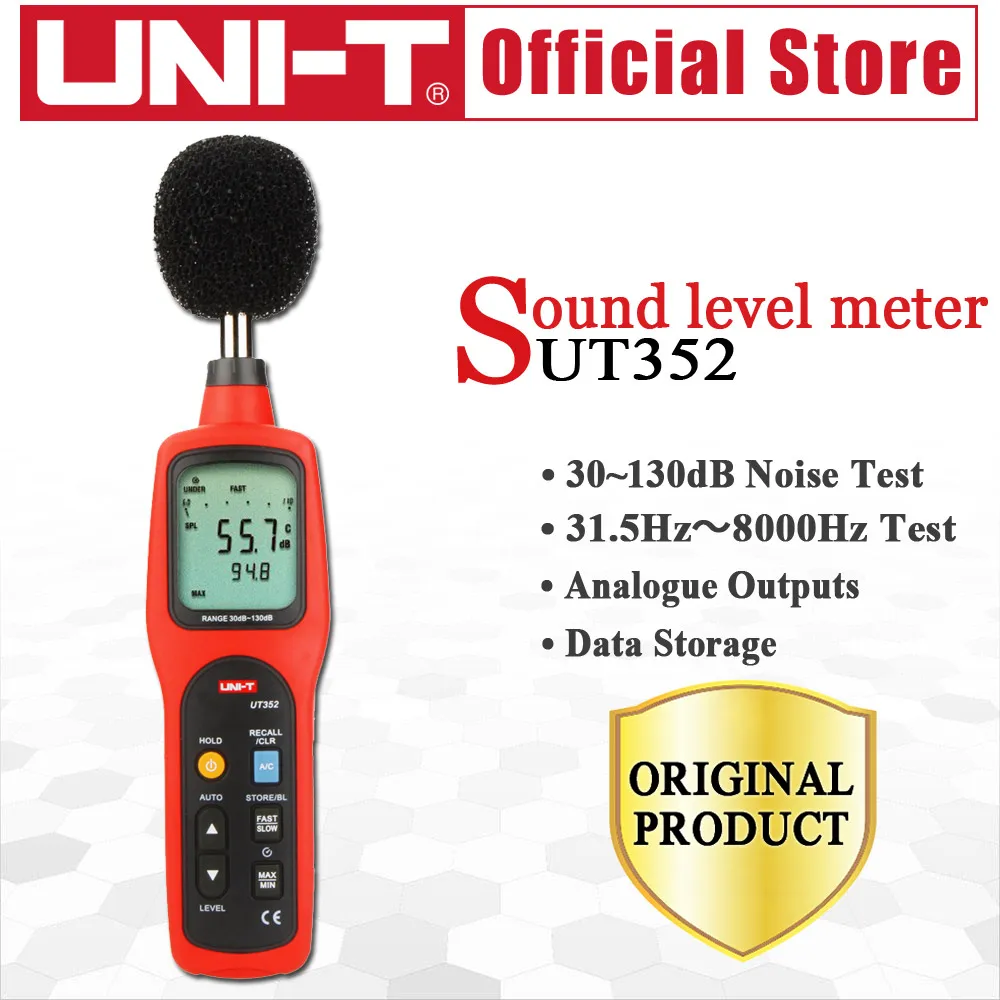 Imagem -06 - Unit-sound Lever Meter Fácil de Transportar Ruído 30130db Max Min Lcd Backlight Alarme Alto Data Logging Ut352