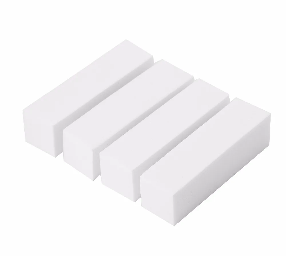 10pcs/Lot High Quality White EVA Sponge Nail Buffing Block Nail Art Buffer Sanding Files Manicure DIY Polish Polisher Tool