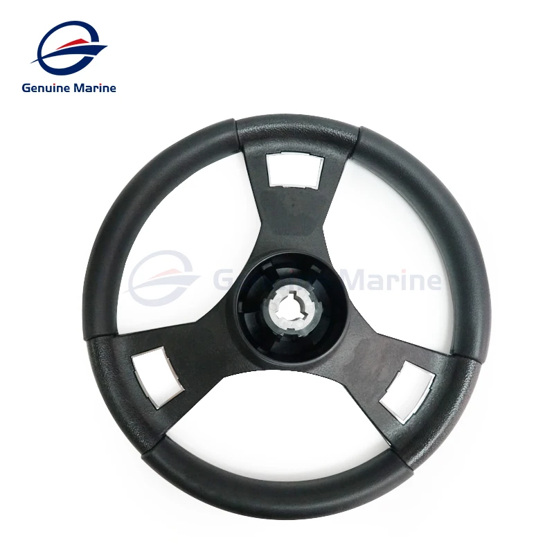 Genuine Marine Boat Steering Wheel Polished 350mm 3 Spoke Boats With 3/4 Inch Shaft Marine for Vessels Yacht Accessories Durable