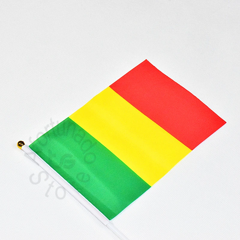 Mali 14*21cm 10pieces Banner  Hand waving Flag Mali National Flag  for meet,Parade,party.Hanging,decoration