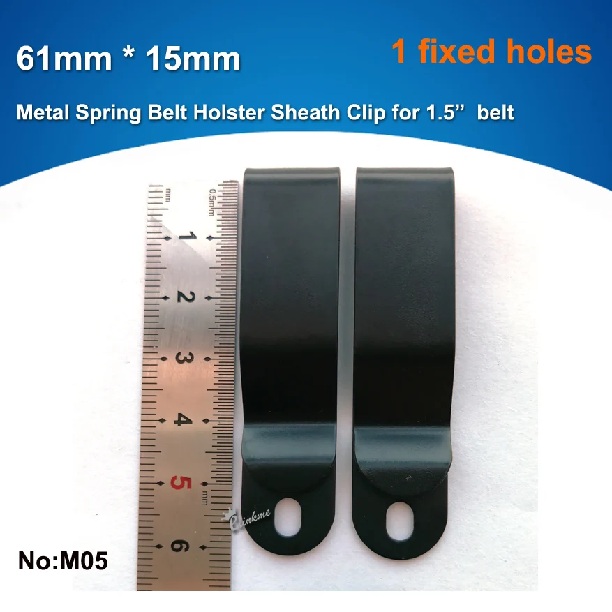 4pcs/lot,15mm * 61mm Metal Spring Belt Holster Sheath belt black Clip