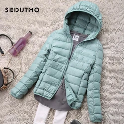 SEDUTMO-Doudoune à capuche pour femme, manteau en duvet de canard, veste courte ultra légère, parkas d'automne, ED034, hiver