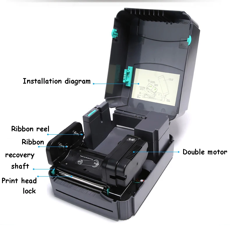 Barcode Label Printer Thermal Ribbon Clothing Tag Sticker Washing Label Self-adhesive Label Machine ttp-244pro