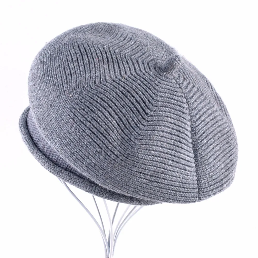 Djmsmy chapéu feminino de lã misturada, gorro planas para mulheres, de malha de lã, casual, boina feminina, chapéus de inverno para mulheres