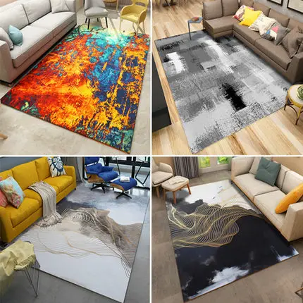

Nordic blanket Living Room Bedroom Coffee Table Mat European Style Simple Modern Abstract Sofa Bedside American Rectangular