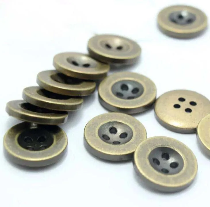 100 pz 10mm/11mm/12mm/15mm Retro pulsanti di bronzo argento bronzo bottoni d\'oro di plastica sewingbuttons