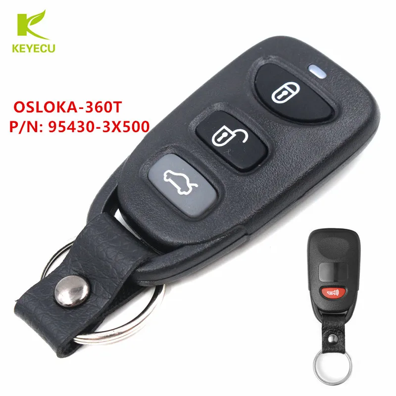 KEYECU  3+1 Buttons Replacement keyless Remote Control Car Key Fob for Hyundai Elantra 2011-2016 OSLOKA-360T P/N: 95430-3X500