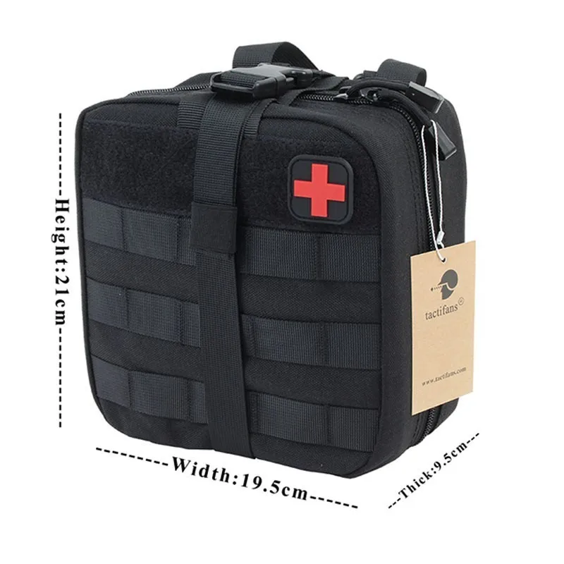 TACTIFANS First Aid Pouch Patch Bag Molle Hook and Loop Amphibious Tactical Medical kit EMT Emergency EDC Rip-Away Survival IFAK