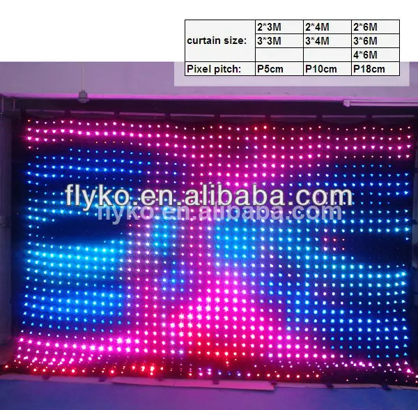 

Free shipping 2*3m P10cm led video curtain with PC controller, LED Backdrops for wedding,nightclub