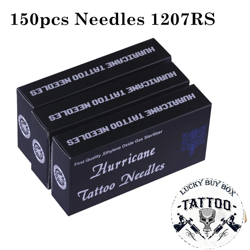 

150PCS Professional Tattoo Needles 1207RS Round Shaders Sterilize Tattoo Needles Medical Stainless Steel Material