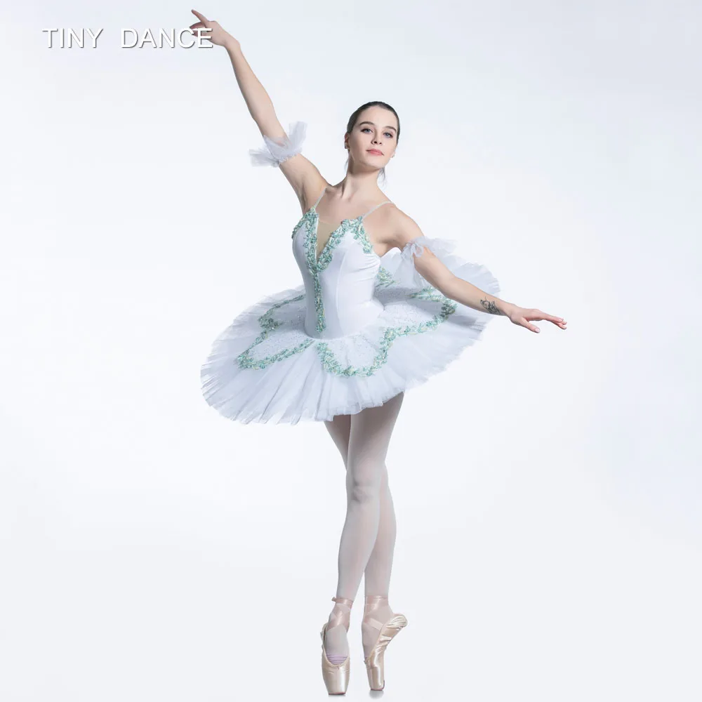 Nuovo Arrivo di Adulti Ragazze di Balletto di Ballo del Costume Bianco Professionale Pieghettato Tutu Ballerina Vestito 11 Taglie Disponibili BLL064