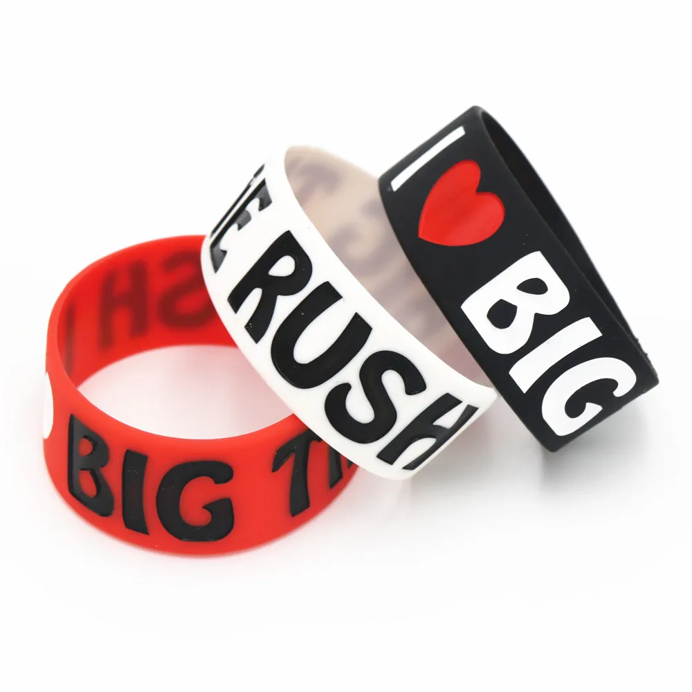 1PC Fashion I Love Big Time Rush Silicone Wristband for Music Fans Black White Red Wide Silicone Bracelets&Bangles Jewelry SH143