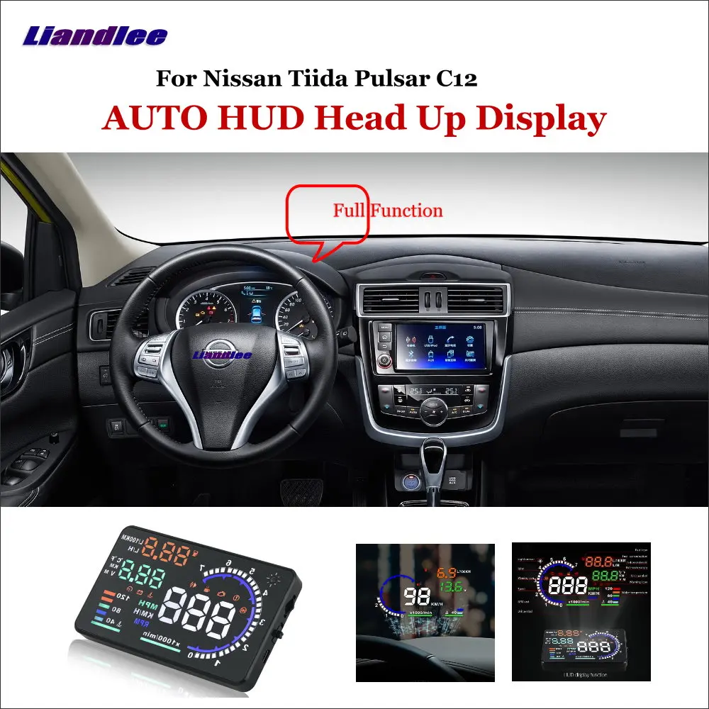 Affichage tête haute HUD pour Nissan Tiida Pulsar C12 2011 – 2018, affichage dynamique de voiture, ordinateur de conduite, projecteur HD, détecteur d'écran