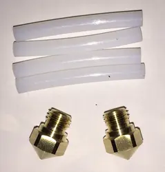 2 Brass Nozzles and 4 PTFE Tubes kit for Flashforge Creator Pro and Dreamer