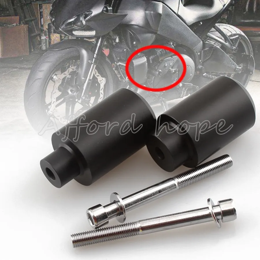 Free Shipping 1pair Black Motorcycle Frame Protector Parts No Cut Delrin Frame Slider Crash for Honda CBR 600/F4/F4i 1999-2006