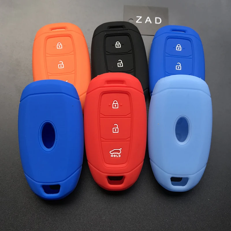 3 button silicone car key case cover for hyundai LA FESTA kona 2021 Creta 2 solaris i30 ix35 Azera ELANTRA GRANDEUR IG key
