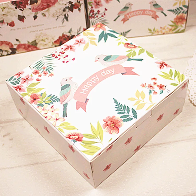 

16.5*16.5*6.5cm Cake Boxes For Biscuit Cookie Wedding Candy Gift Box Free shipping 100pcs/lot