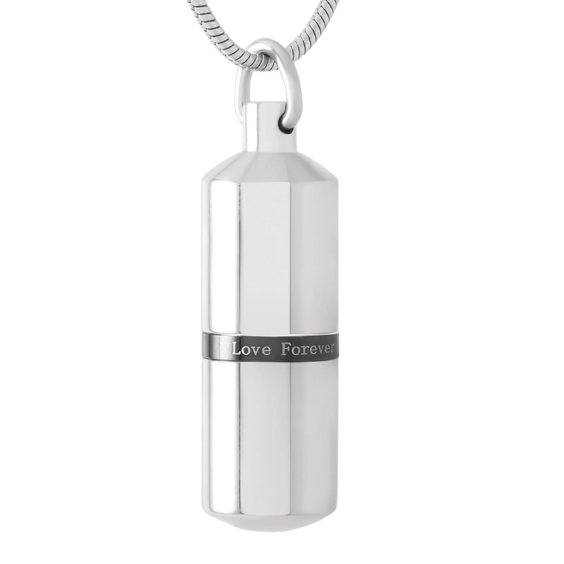 

Love Forever Stainless Steel Pill Case Urns Pendant Necklace Ashes Keepsake Cremation Jewelry for Human Pet Ash 3 color CMJ9141