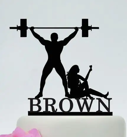 personalized Drunk Bride and Weight lifting Groom Funny wedding cake toppers bridal baby shower Bachelor party theme decorations