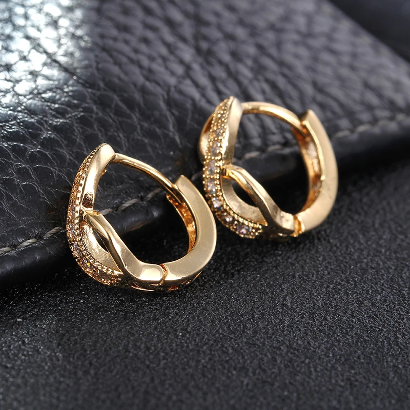 Small Hoop Earrings For Women Rose Gold Plated Earring AAA Zirconia Women\'s Jewelry Best Gifts Bijoux Jewelry E053