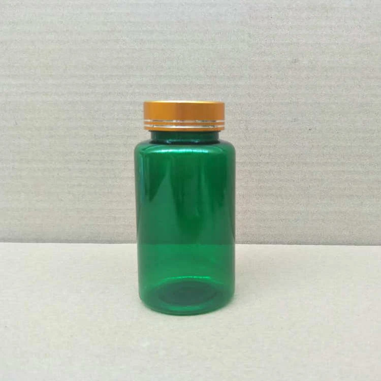 100pcs 150cc Translucent Green PET Bottles, Medicine/Capsules/Pills/Powder/Vitamin Plastic Bottles 150ml--4 Colors Metal Caps