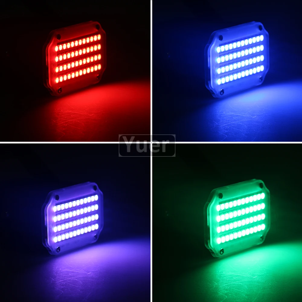 الألومنيوم علبة 48 LED RGB UV الأبيض ستروب أضواء ديسكو DJ KTV حفلة عطلة نادي الموسيقى الصوت المنشط فلاش المرحلة ليلة الخفيفة