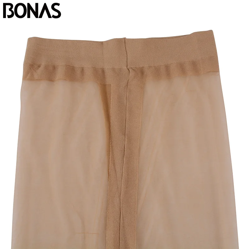 BONAS 3pcs/lot 15D Sexy Tights T Crotch Solid  Nylons Tights Women  High Elasticity Panty Seamless Female Pantyhose Europn Size