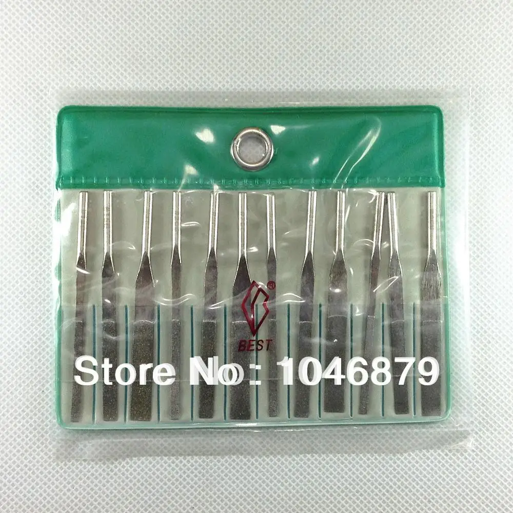 

Reciprocating file adapted to be mounted on a machine. Each pack contains 12 different specifications .