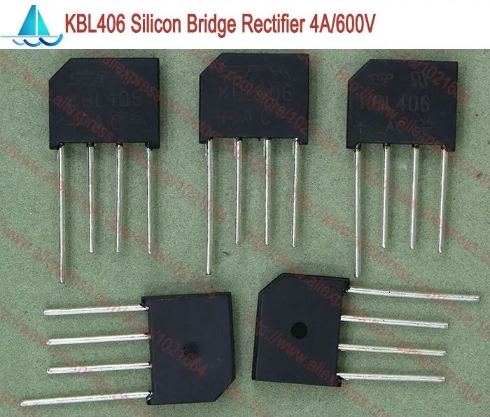 10pcs/lot  KBL406  Silicon Flat Bridge Rectifier 4A 600V New