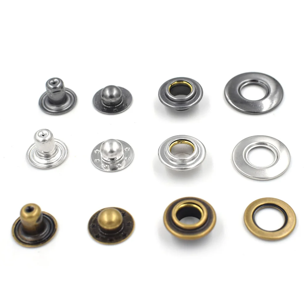 20sets New copper material Buttons EU environmental non-toxic buttons Brass Eyelets Rivets Snaps Down button Metal eyelets