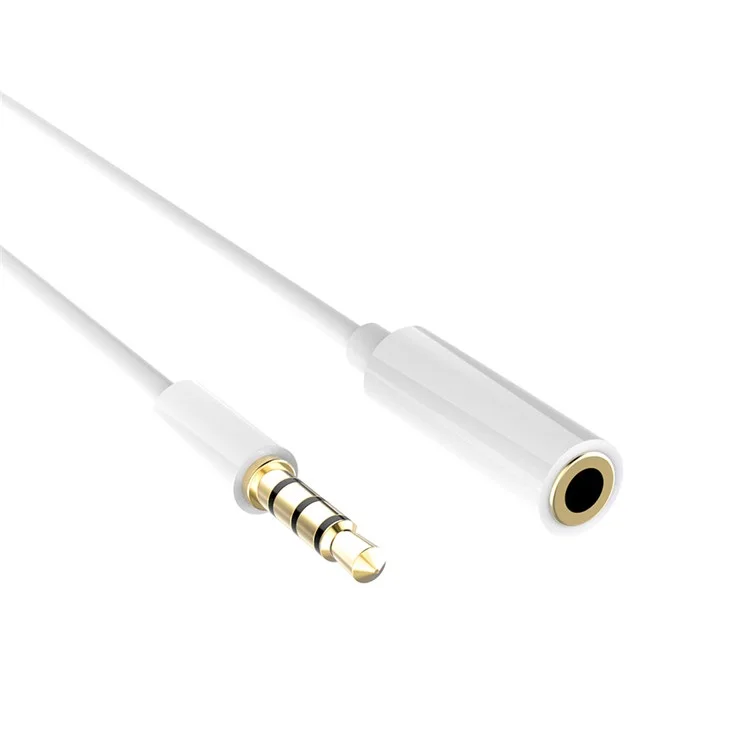 

3ft 1m White color 3.5 mm 4-pole Audio Stereo Headphone Male to Female Extension Cable