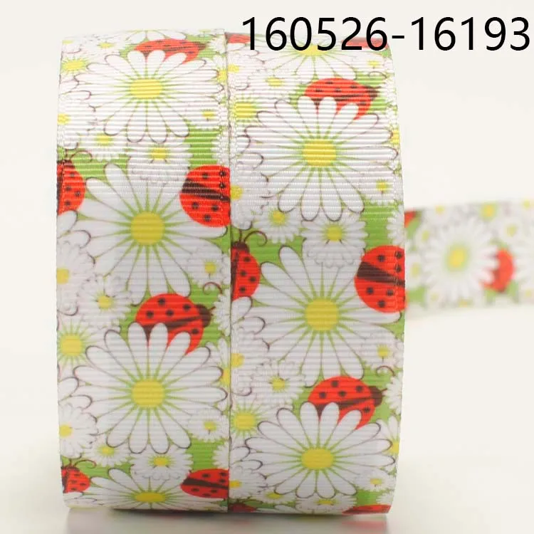 Nuovi arrivi nastro di fiori in grosgrain stampato con motivo a crisantemo grande da 50 metri