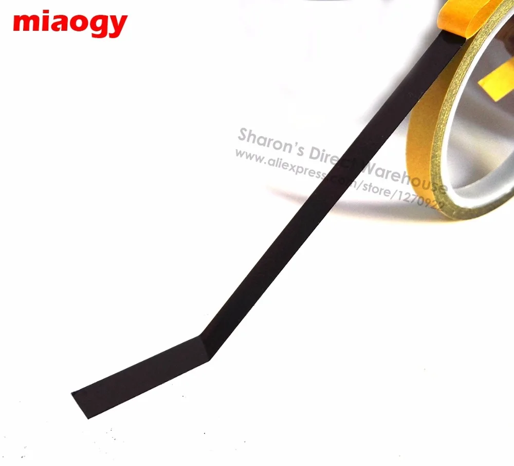 1.5mm/2mm/5mm/10mm/100mm Width Choose, 3meters, Double Adhesive PET Black Tape, Widely Use for Cell Screen LCD Light Mask miaogy