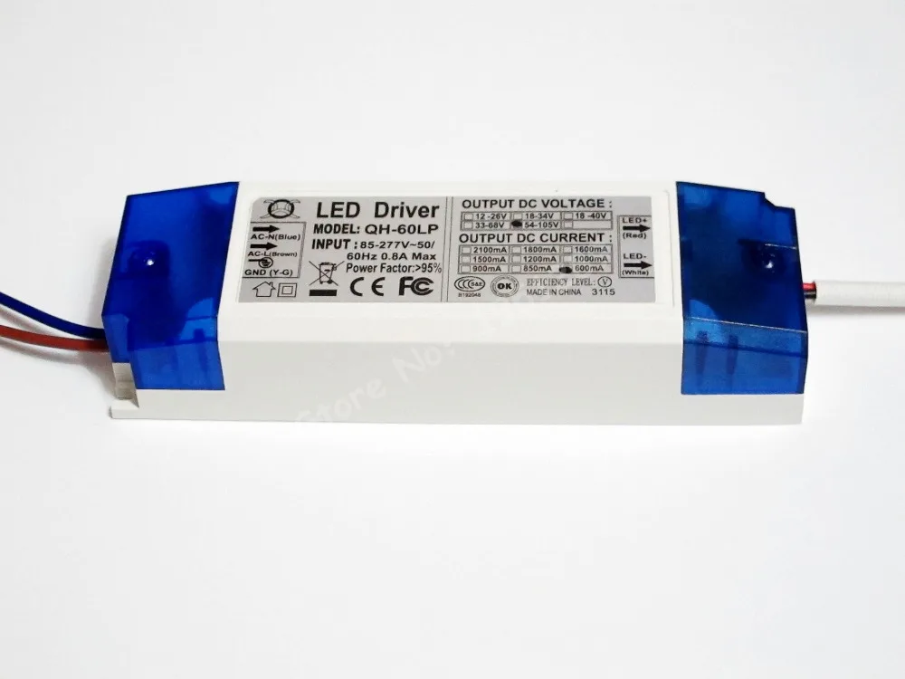 High Power Isolated 600mA 18-30x3W DC 54V - 105V Led Driver 30W 40W 50W 60W Power Supply AC 110V 220V for LED lights