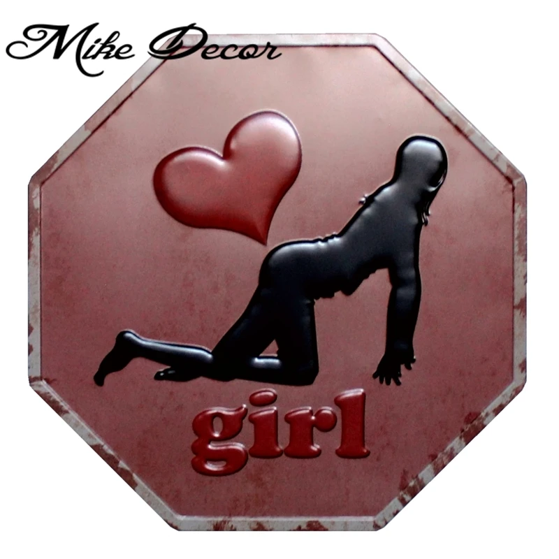 [ Mike Decor ] Girl Sexy Classic painting Retro Gift Metal sign Lover Festival Party decor YB-841