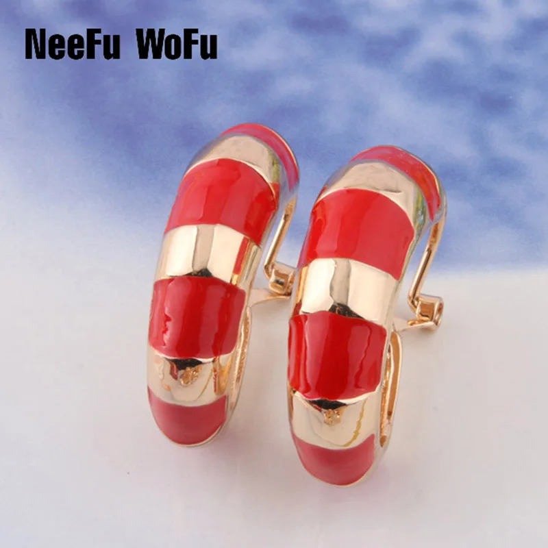 NeeFuWoFu Big Earring Flash Printed Ring For Women For Ear Large Long Brinco Printing Oorbellen Fashion Jewelry Mama Accessorie