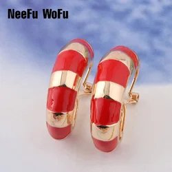 NeeFuWoFu Big Earring Flash Printed Ring For Women For Ear Large Long Brinco Printing Oorbellen Fashion Jewelry Mama Accessorie