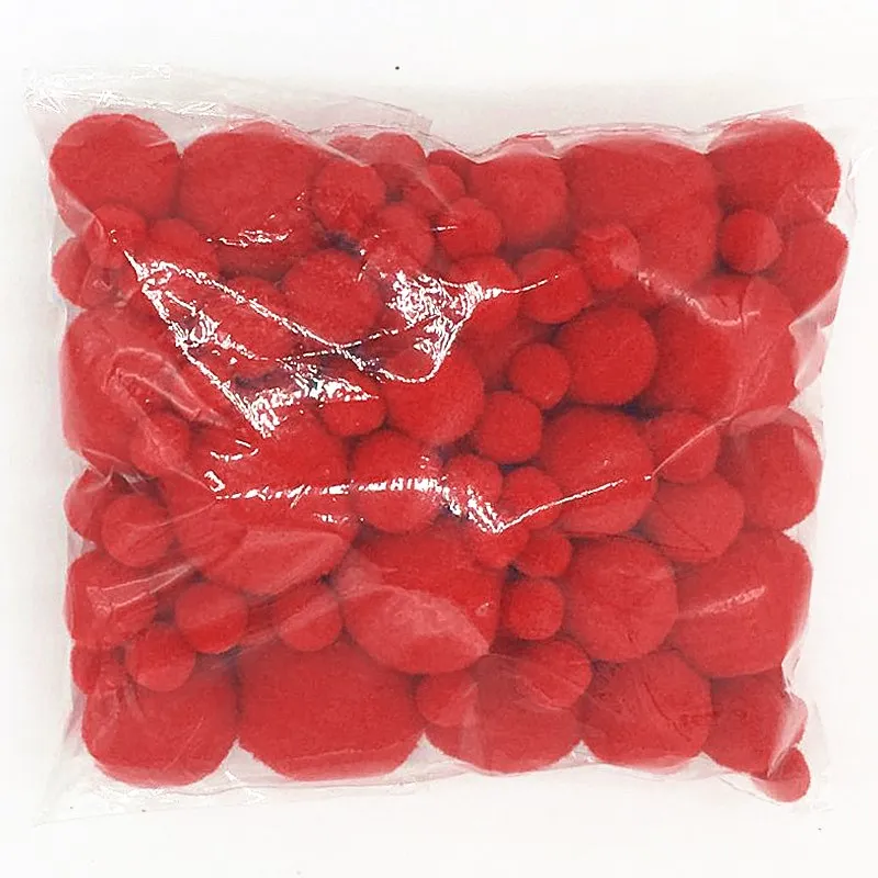 20g Mix Size Pom Poms 8/10/15/20/25/30mm DIY Handcraft Soft Fur Flush Ball Pompones Festival Celebration Decoration Accessories
