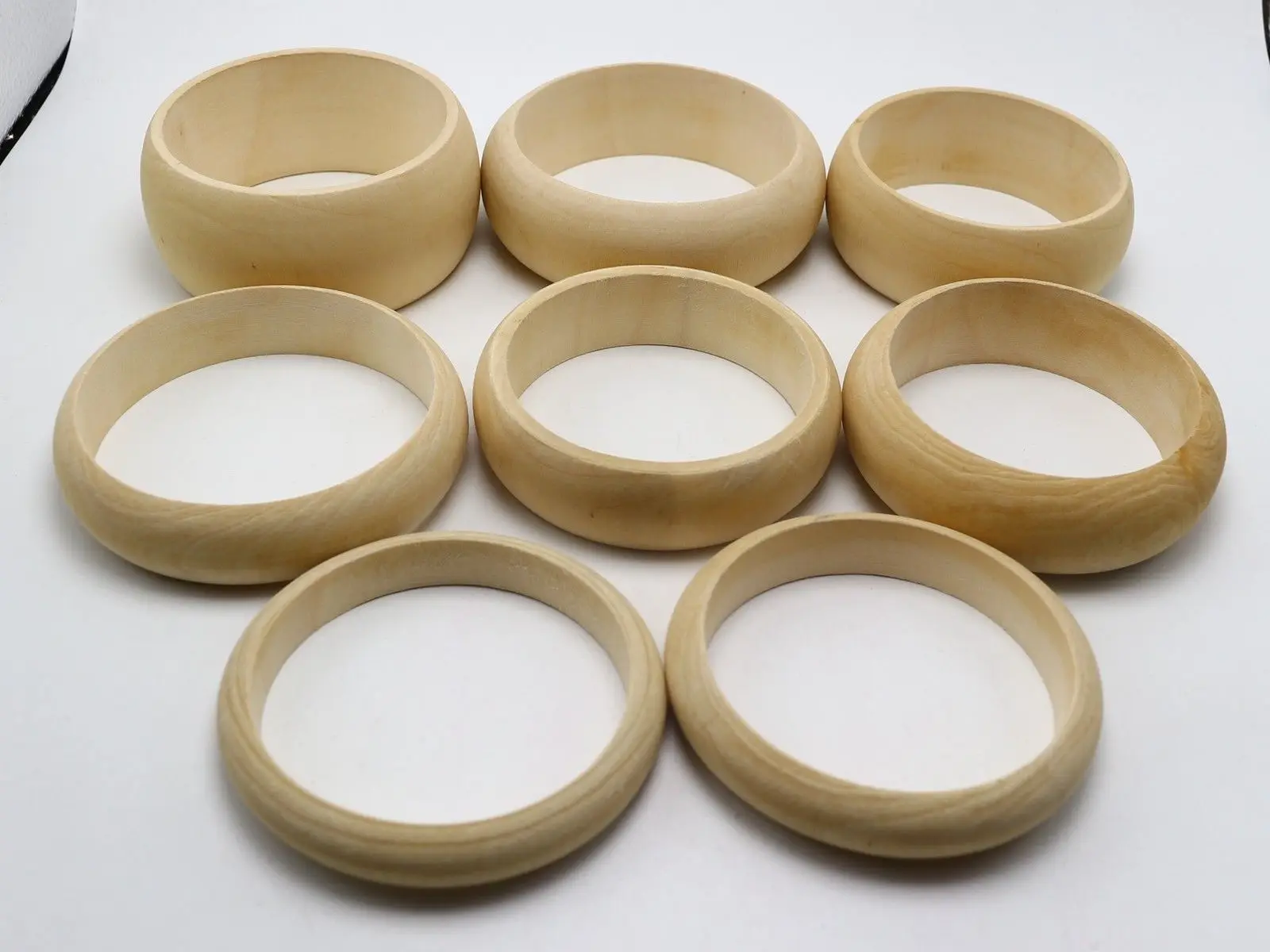 1pcs Natural Wooden Blank Bangle Bracelets for DIY Jewelry Making, Painting, Craft Gifts - Untreated Plain Wood Various Sizes