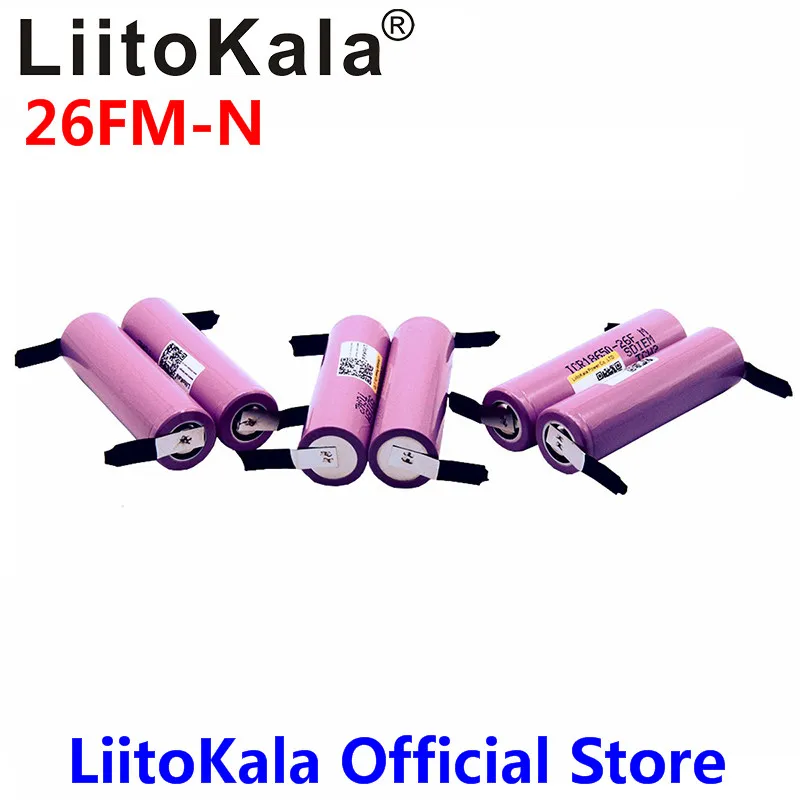 LiitoKala 18650 2600mAh akumulator akumulator ICR18650-26FM 20A rozładowanie akumulator litowo-jonowy 15A bateria ogniwowa + DIY nikiel