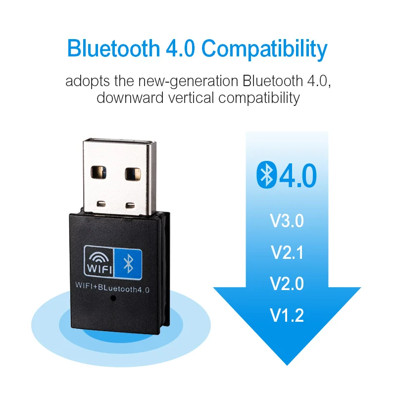 Ienron มินิ USB WiFi อะแดปเตอร์2.4G Dongle150M WIFI + Bluetooth4.0การ์ดเครือข่าย RTL8723BU ตัวรับสัญญาณ USB2.0อีเธอร์เน็ตสำหรับคอมพิวเตอร์ตั้งโต๊ะ