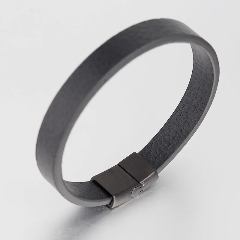 Genuine Braided Leather Bracelet for Men Women Stainless Steel Magnetic Buckle Charm Cuff Bangle Gift Men Jewelry