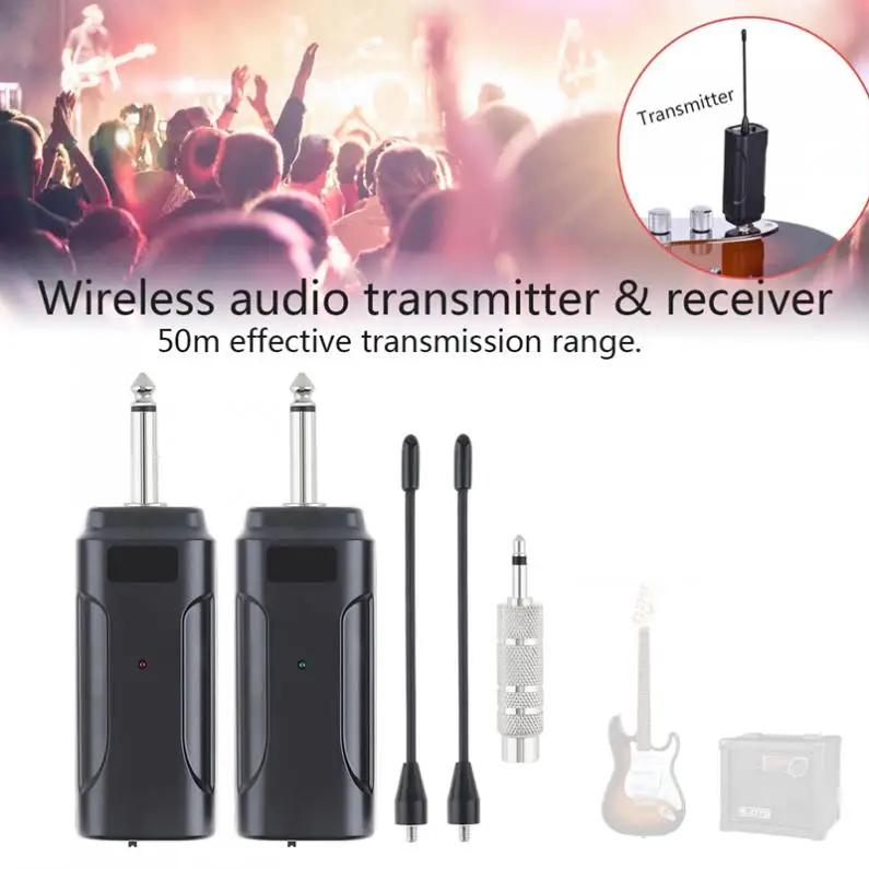 

Портативная профессиональная электрическая гитара бас беспроводная аудио передатчик приемник система Поддержка 50 м Эффективная дальность передачи
