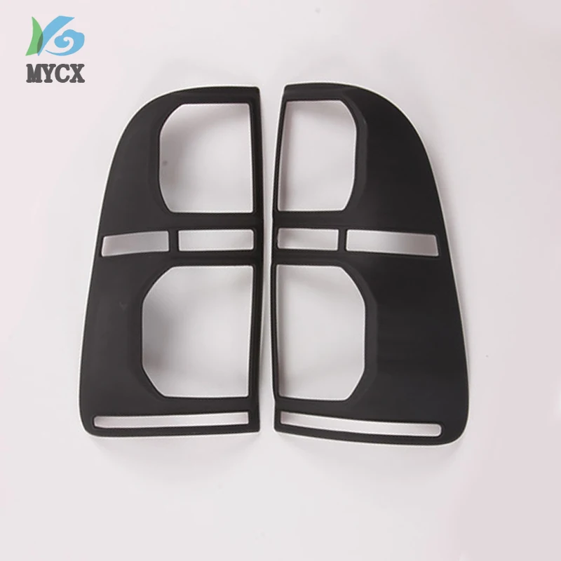 2PCS For Toyota Hilux Accessories ABS Matte Black Rear Lamp Cover Tail Lamp Casing For Toyota Hilux Vigo 2012 2013 2014